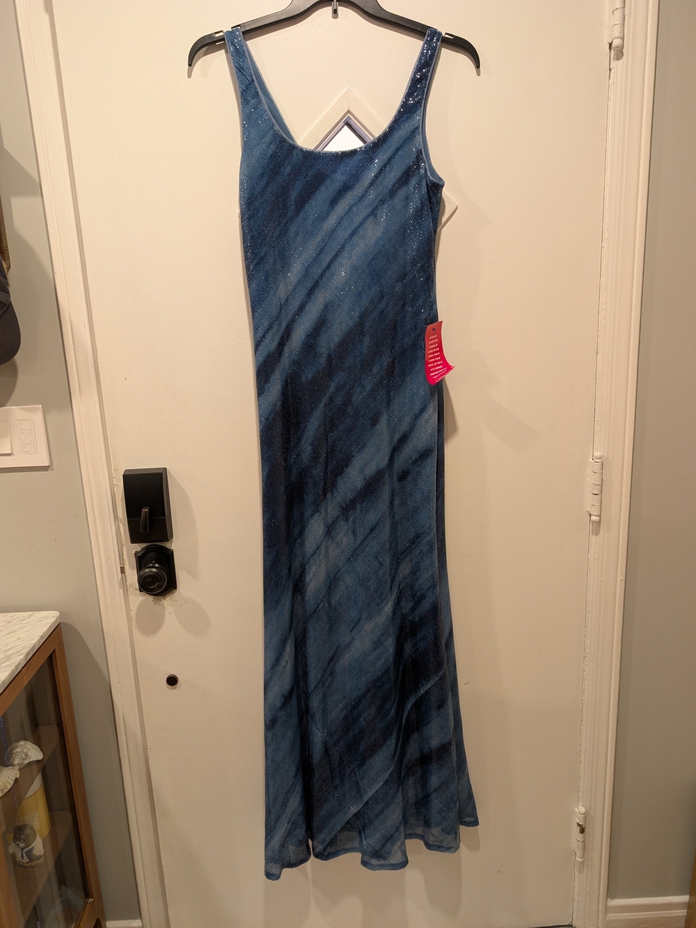 Lauren Ralph Lauren Blue Tie-Dye Sequin Maxi Dress